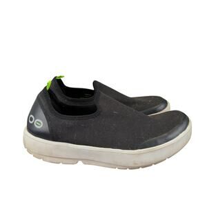 Oofos OOmg Eezee Low White Black Shoes Comfort Recovery Slip-on Sneakers Women 8